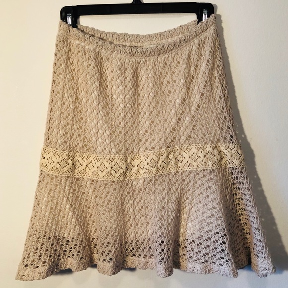 Cream Crocheted Skirt - Picture 1 of 6